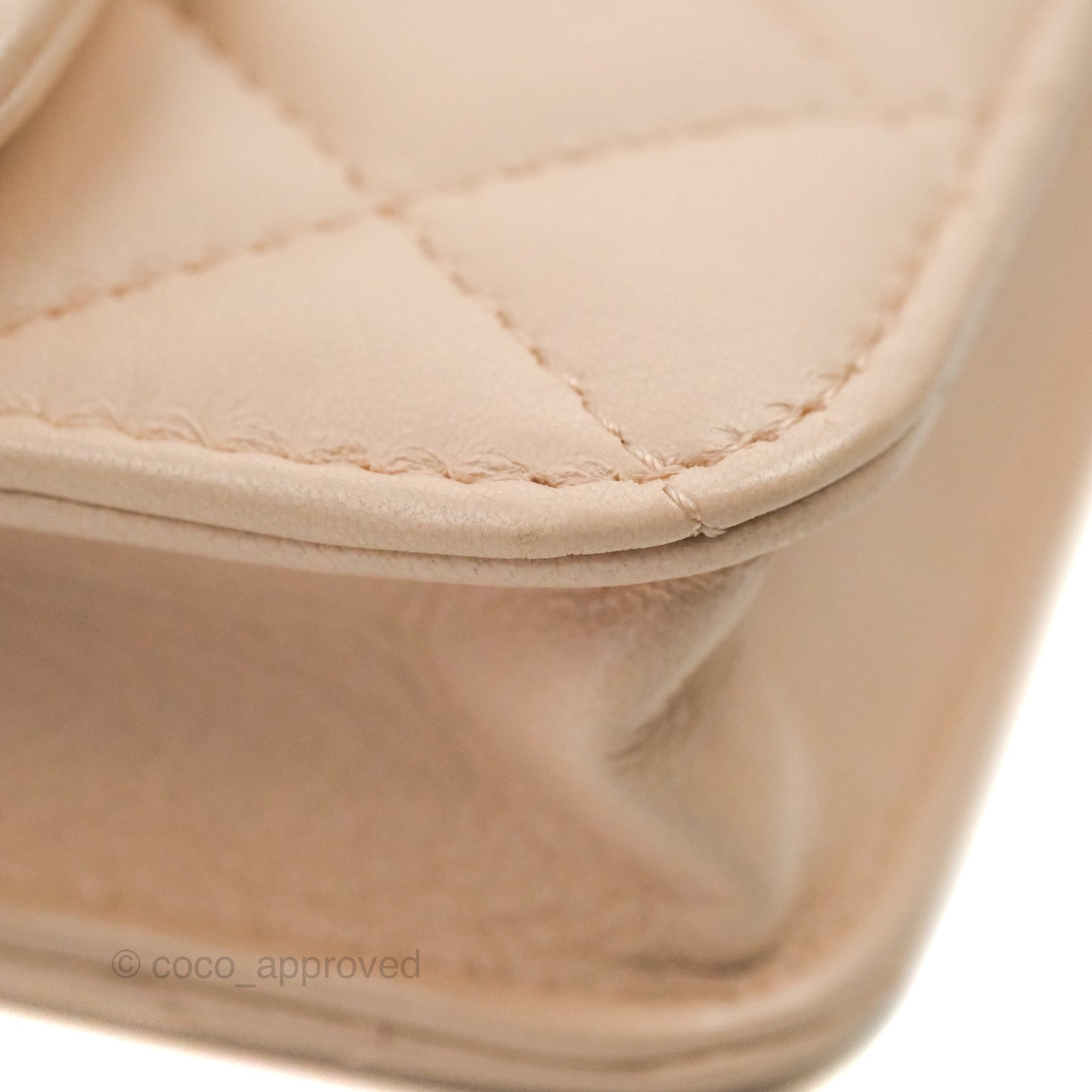 Chanel Mini Pearl Crush Clutch With Chain Belt Rose Clair Pink Lambskin Aged Gold Hardware