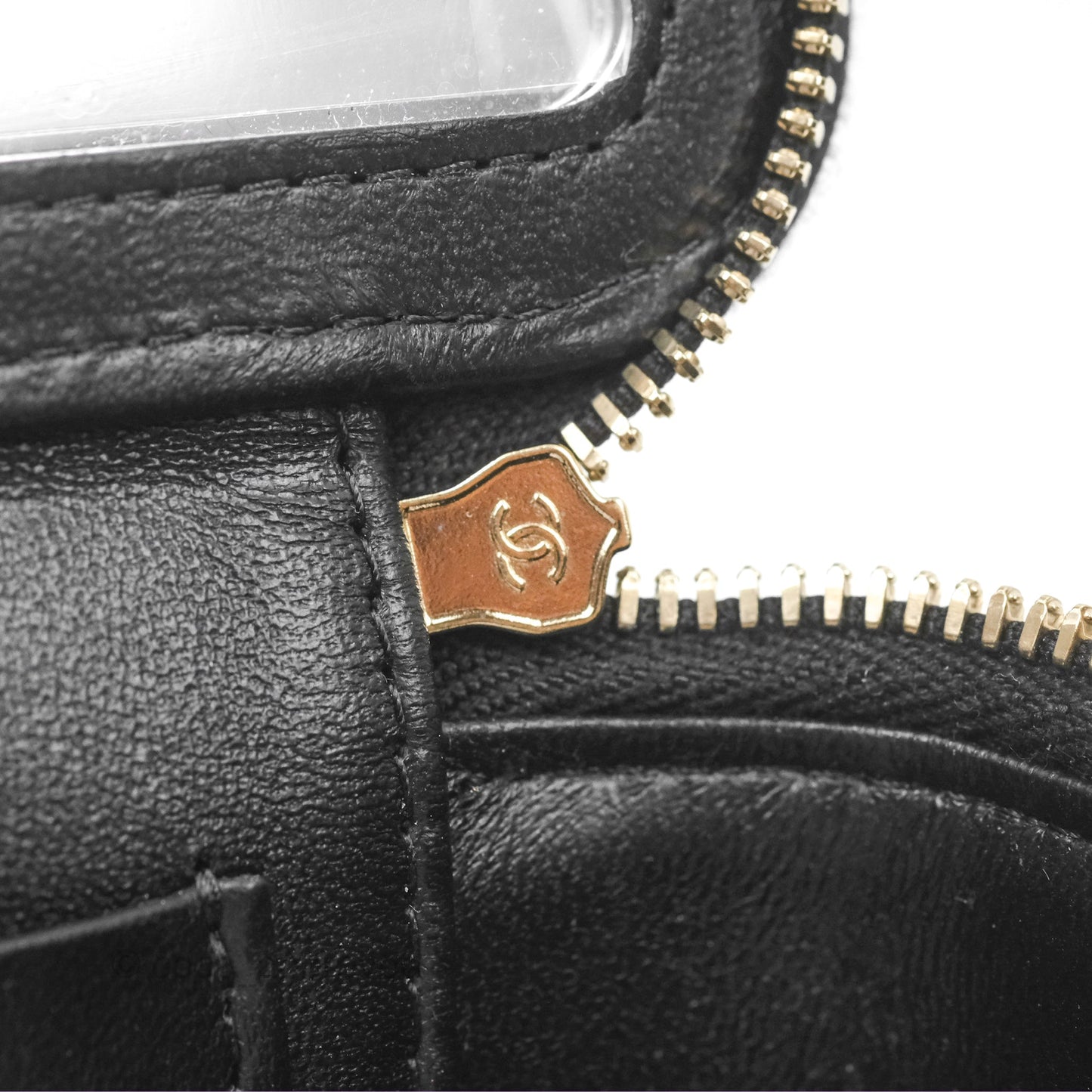 Chanel Vanity with Heart Adjustable Chain Black Caviar Aged Gold Hardware