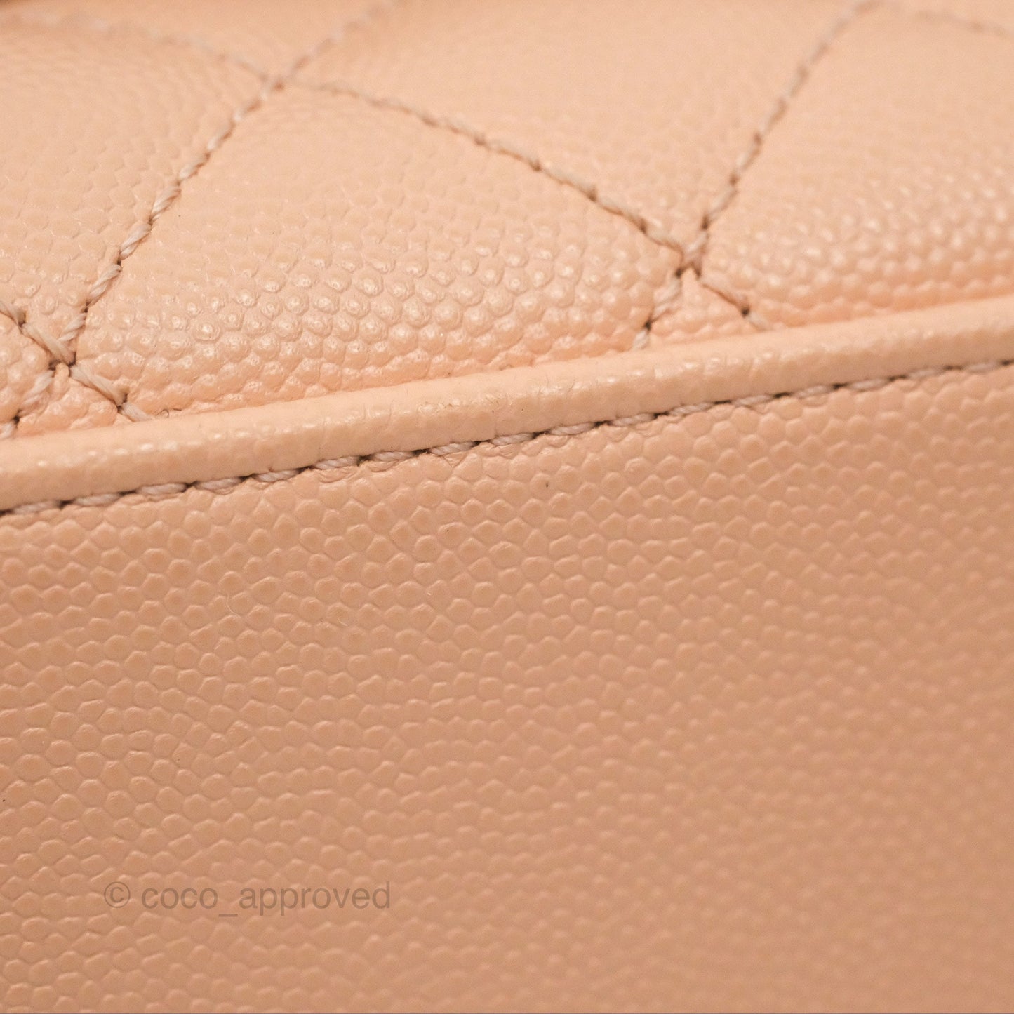 Chanel Quilted Mini Coco Handle Caviar Pink Beige Gold Hardware