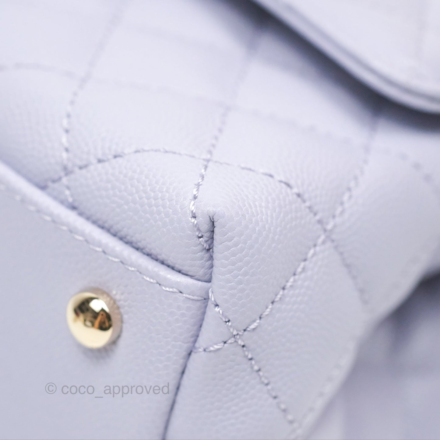 Chanel Small Coco Handle Quilted Lilac Caviar Gold Hardware