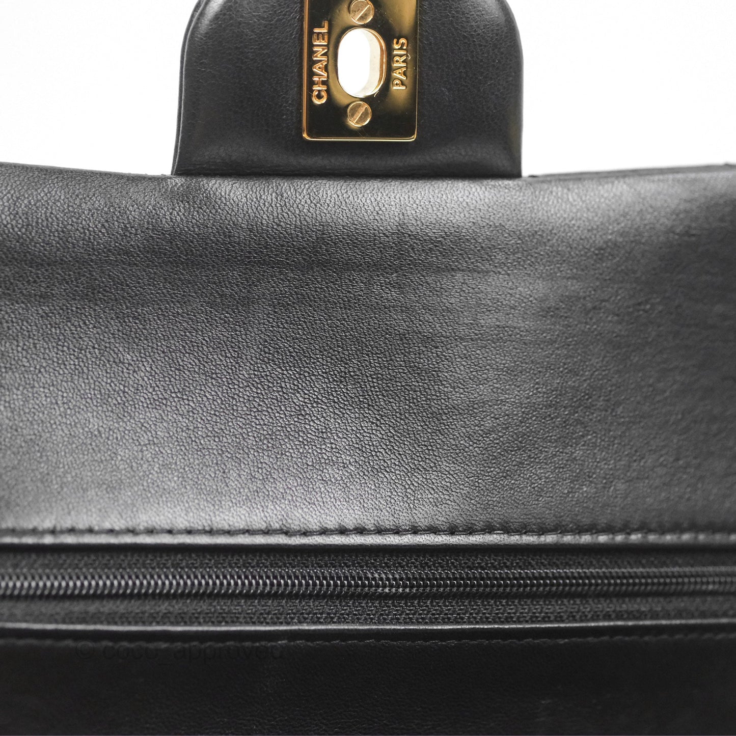 Chanel Classic M/L Medium Flap Quilted Black Lambskin Gold Hardware