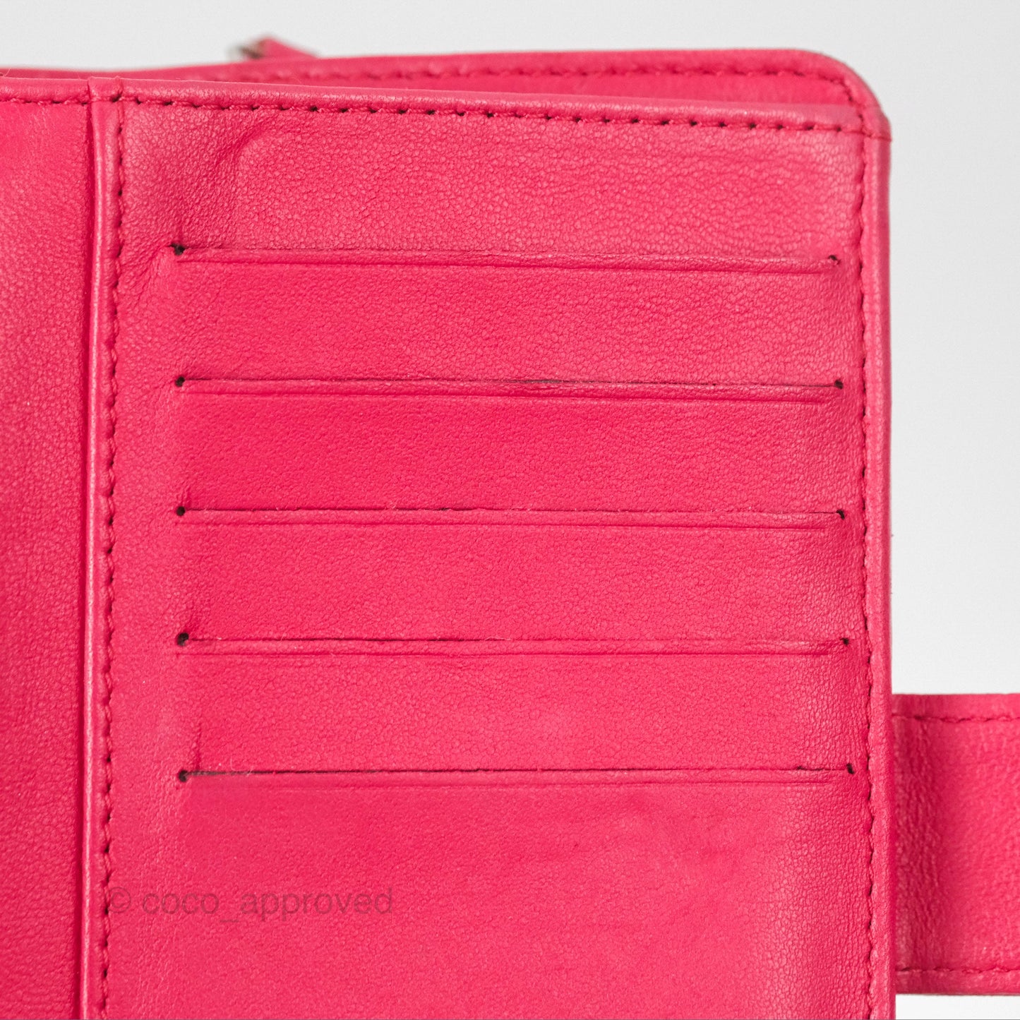Chanel Quilted Classic French Wallet Lambskin Red Silver Hardware