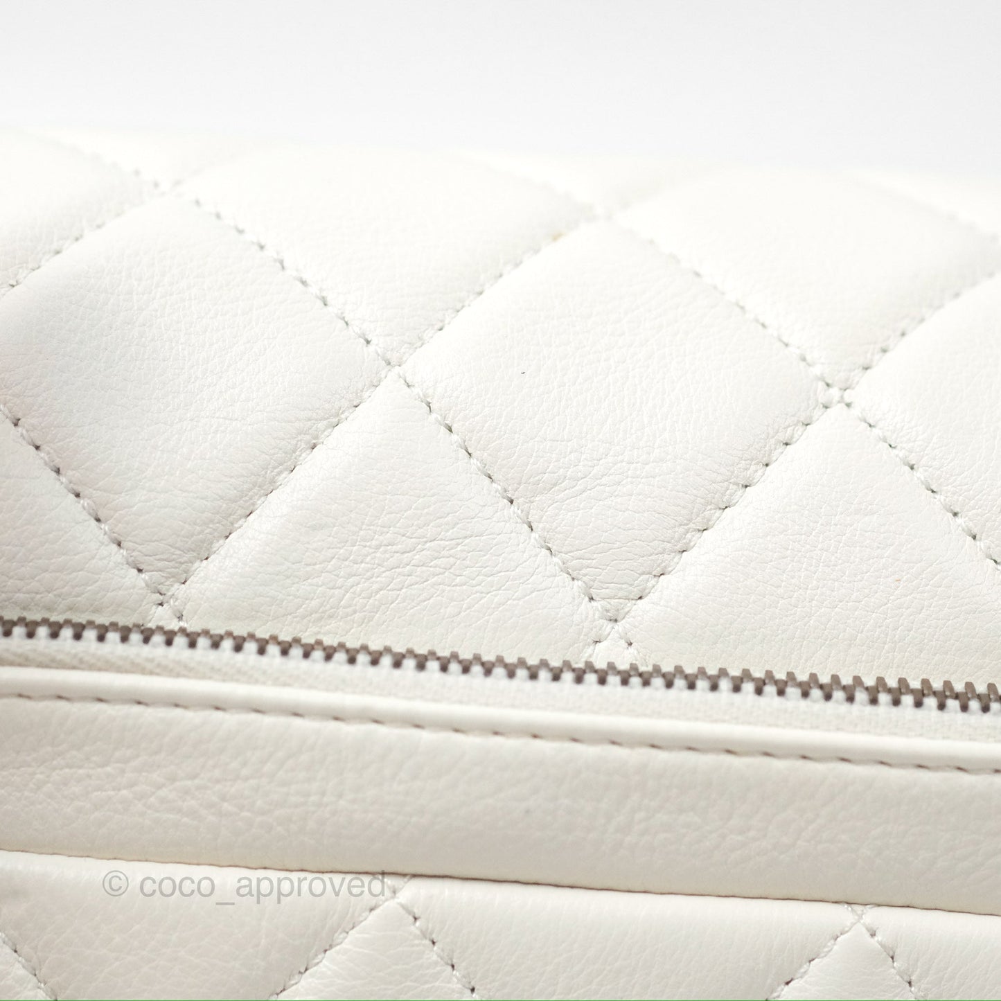 Chanel CC Crown Flap White Calfskin Antique Gold Hardware
