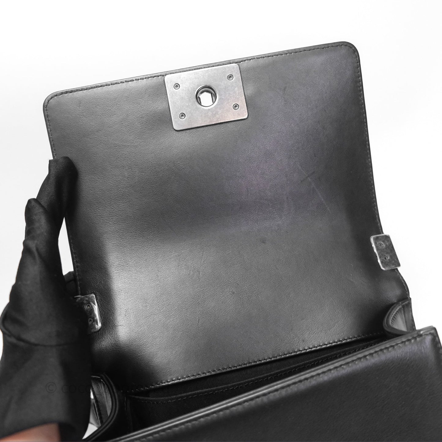 Chanel Small Boy Black Lambskin Ruthenium Hardware