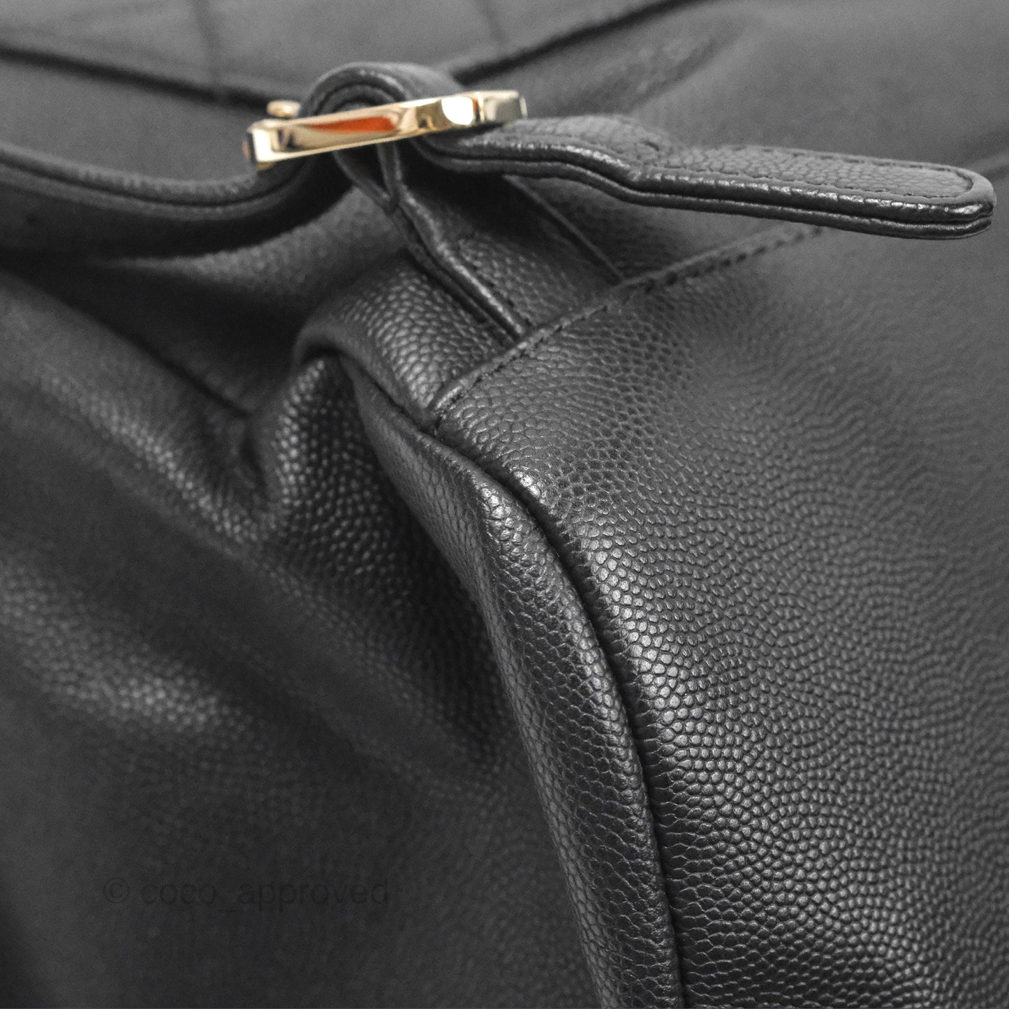 Chanel Quilted Business Affinity Backpack Black Caviar Gold Hardware
