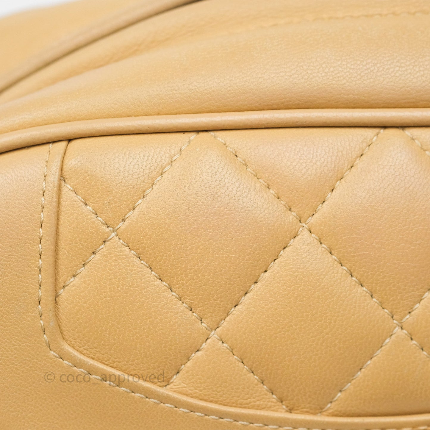 Chanel Coco Vintage Camera Case Beige Calfskin Gold Hardware
