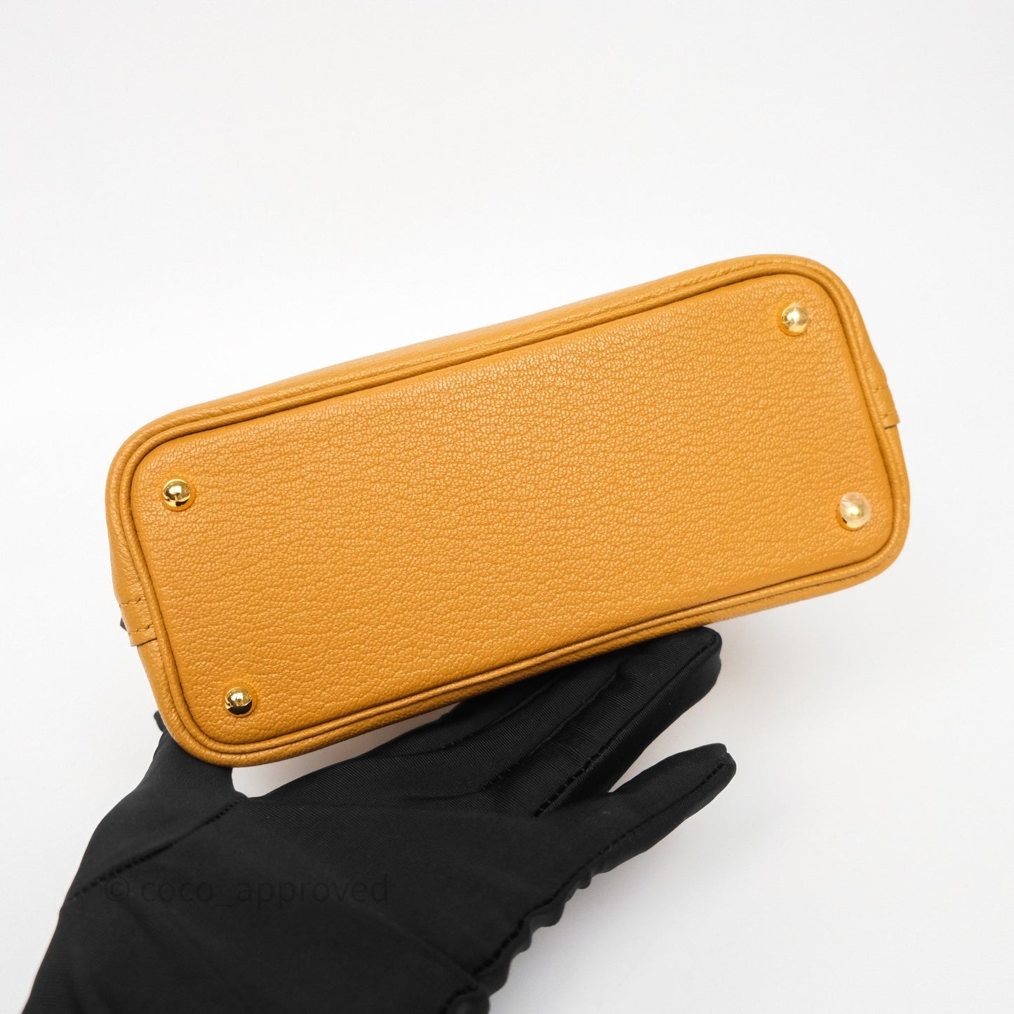 Hermès Bolide Mini 1923 Caramel 28 Chevre Mysore Strap Ficelle/Black Gold Hardware