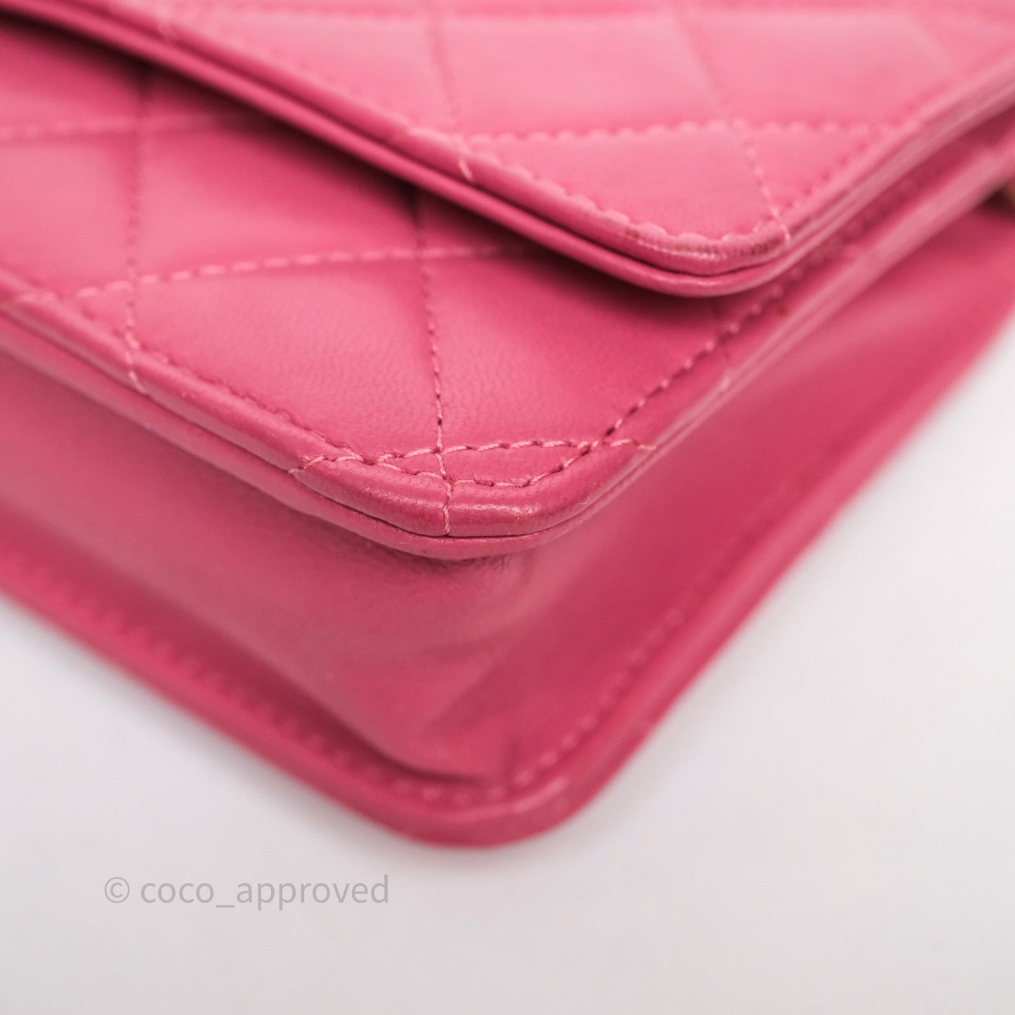 Chanel Quilted Classic WOC Pink Lambskin Gold Hardware