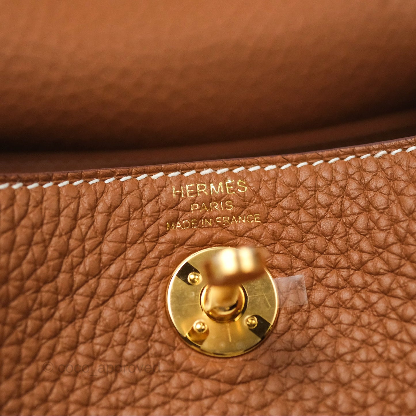 Hermès Mini Lindy 20 Gold Clemence Gold Hardware