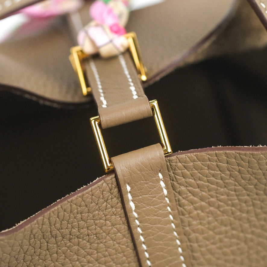 Hermès Picotin Lock 18 Etoupe Clemence Gold Hardware