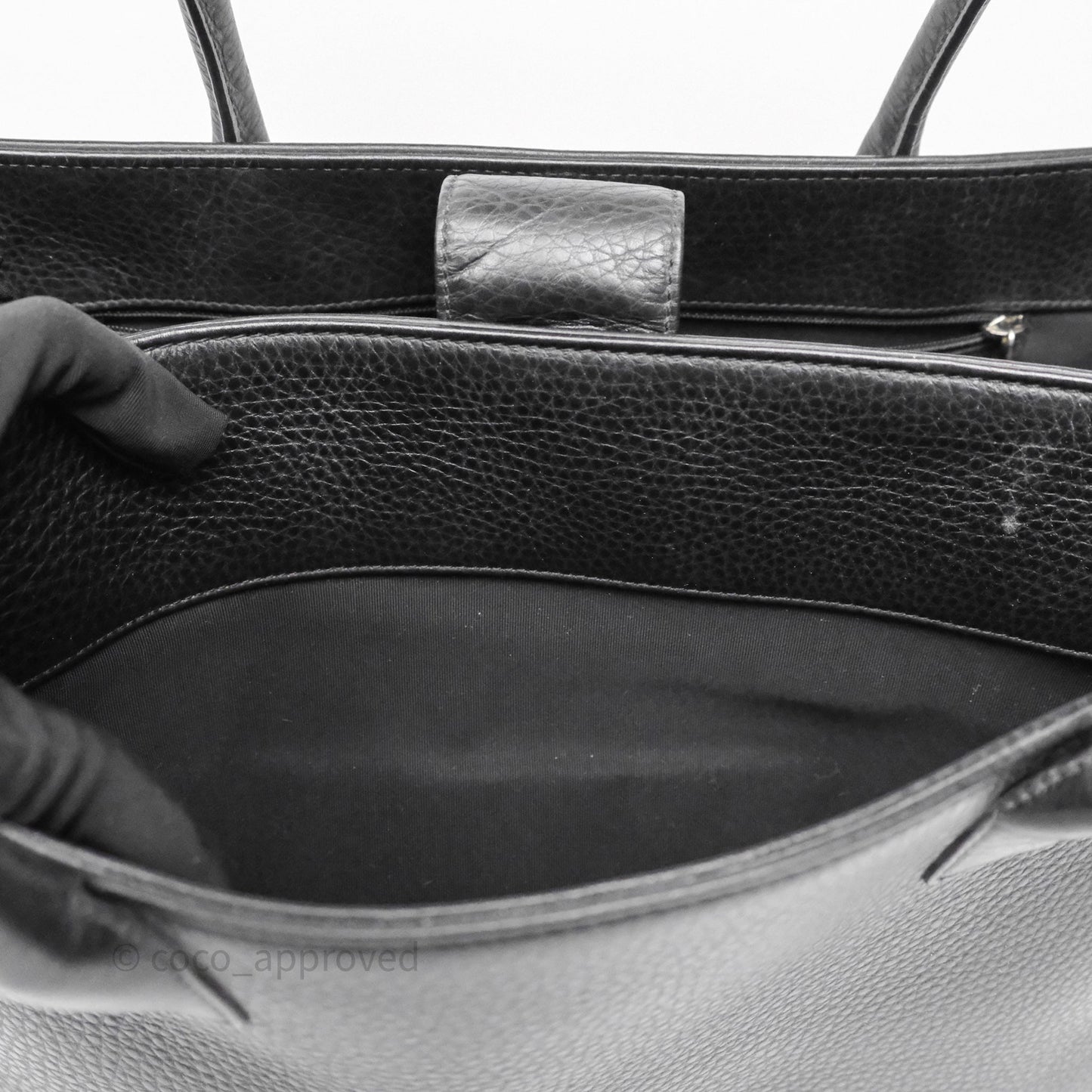 Chanel Executive Tote Bag Black Grained Calfskin Silver Hardware