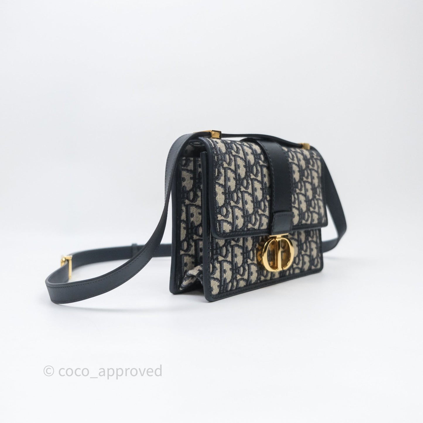 Christian Dior 30 Montaigne Bag Blue Dior Oblique Jacquard