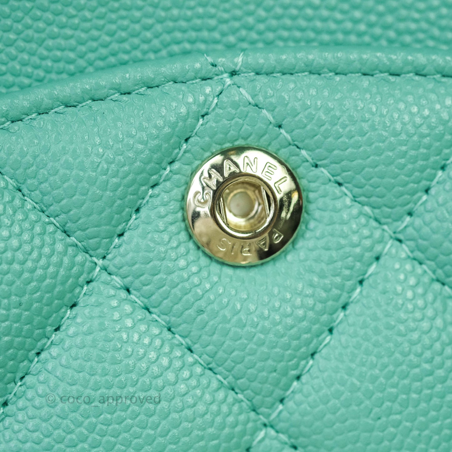 Chanel Classic Small S/M Flap Tiffany Blue Mint Caviar Gold Hardware 21S