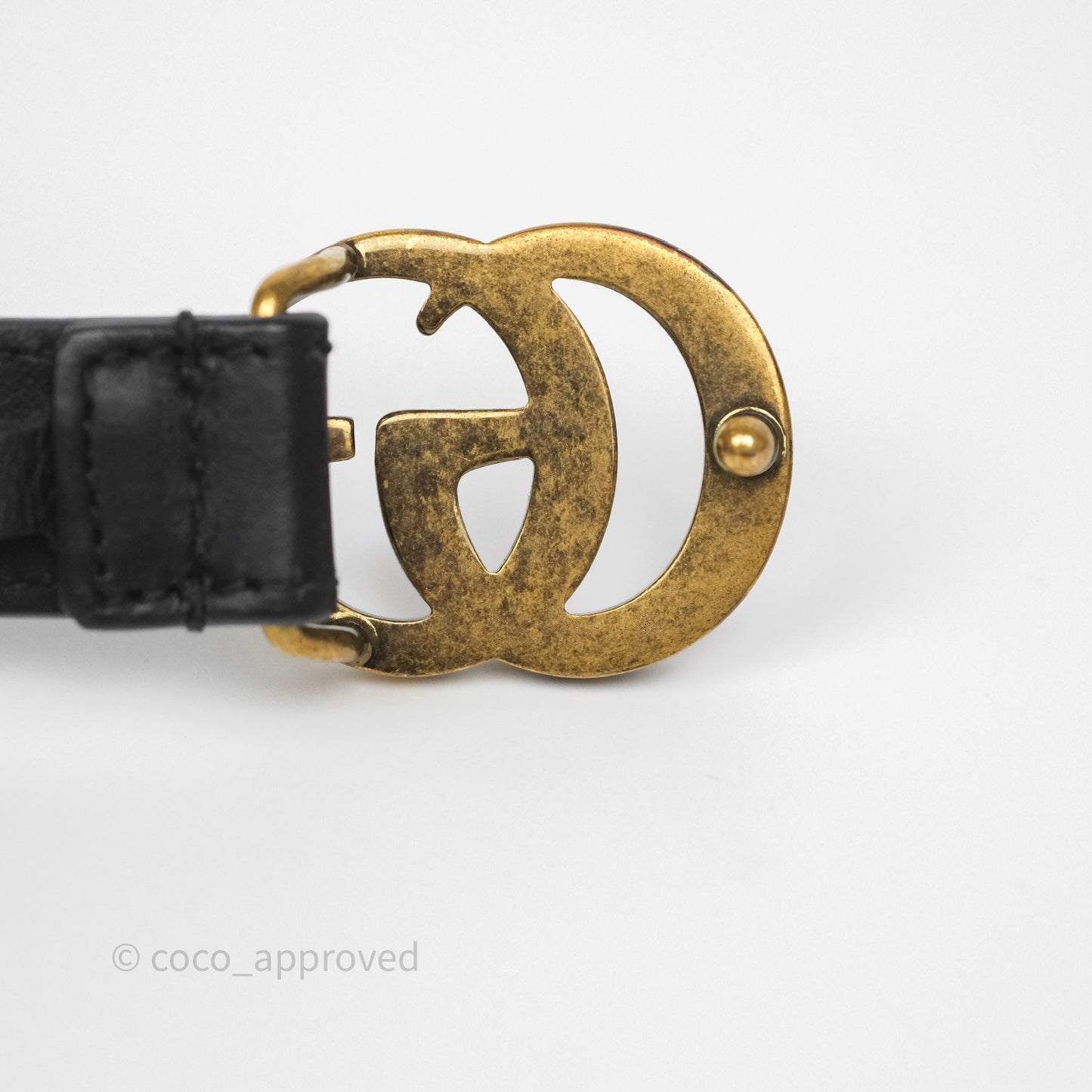 Gucci Double GG 20mm Belt 75 30 Black Calfskin