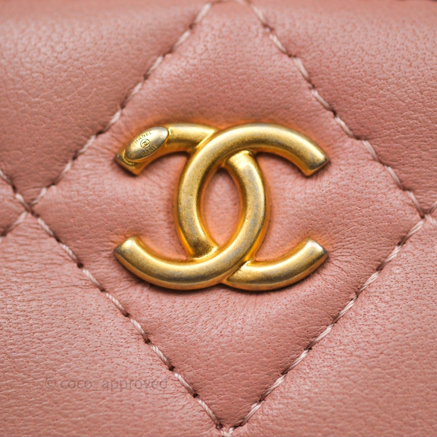 Chanel Mini Pearl Crush Vanity With Chain Pink Gold Hardware
