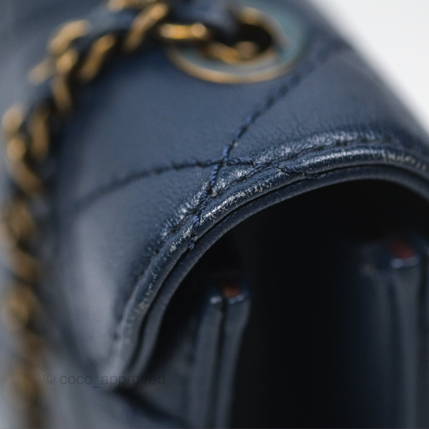 Chanel Beauty Lock Flap Bag Navy Sheepskin Aged Gold Hardware