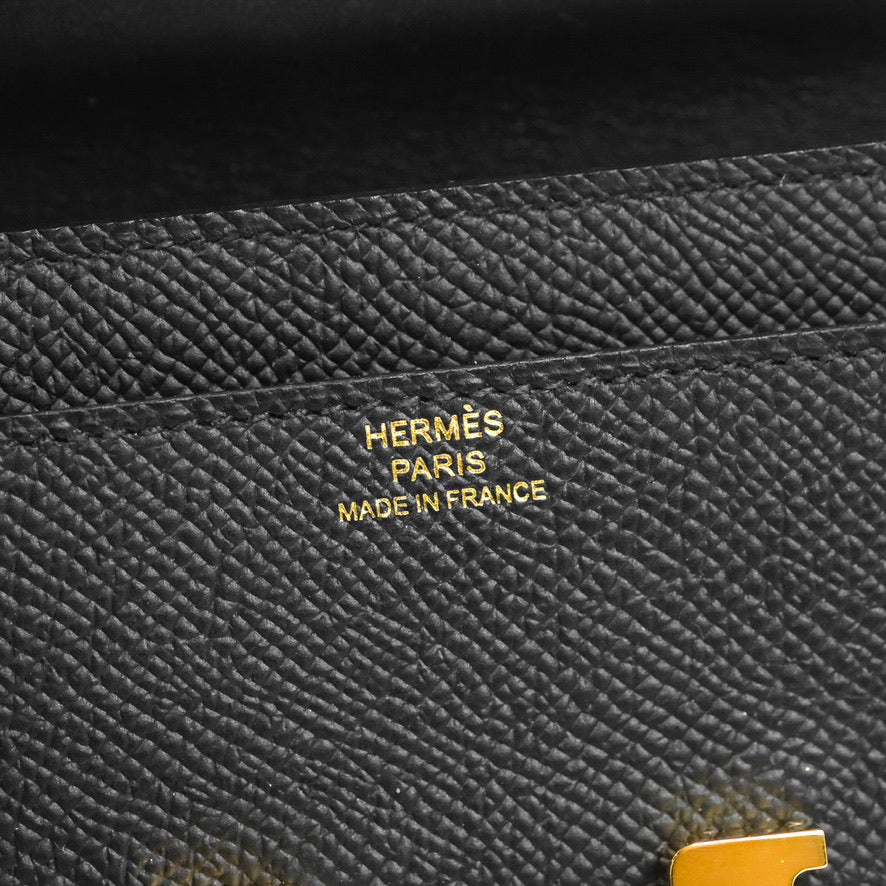 Hermès Constance Long To Go Wallet Black Epsom Gold Hardware