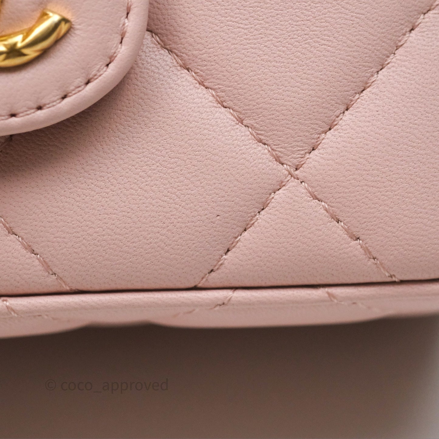 Chanel Top Handle Flap Bag Pink Lambskin Aged Gold Hardware 23S