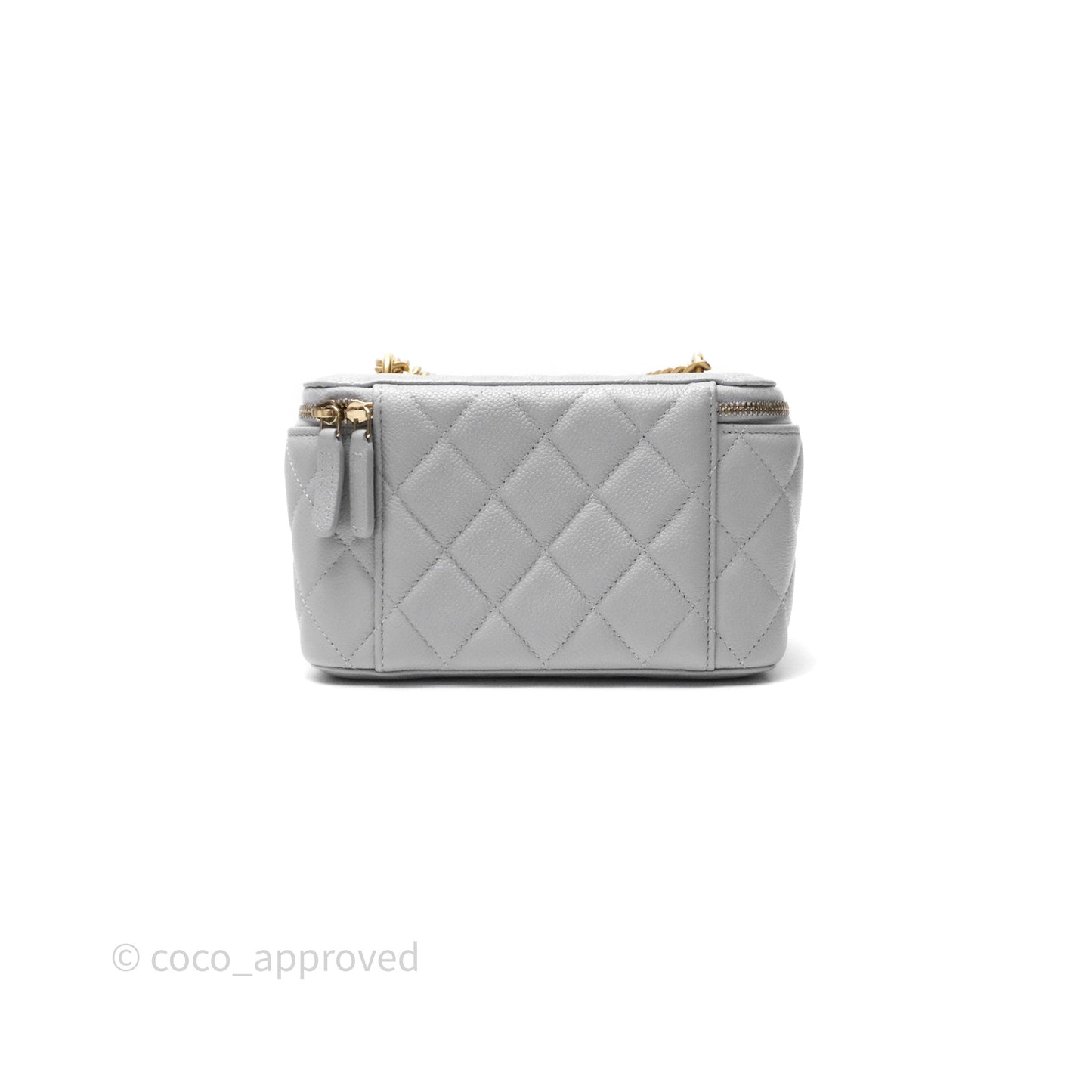 Chanel Vanity with Heart Adjustable Chain Grey Caviar Aged Gold Hardware