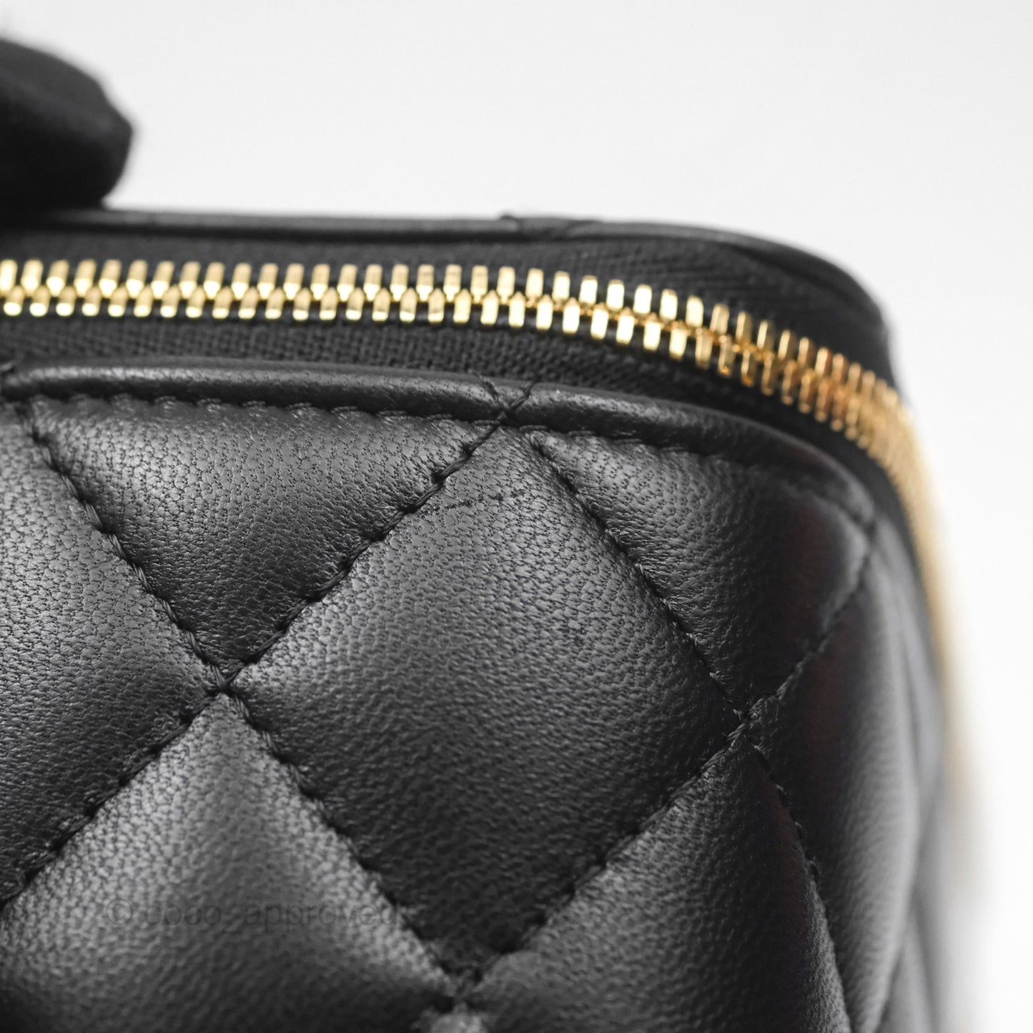 Chanel Vanity with COCO Heart Chain Black Lambskin Aged Gold Hardware