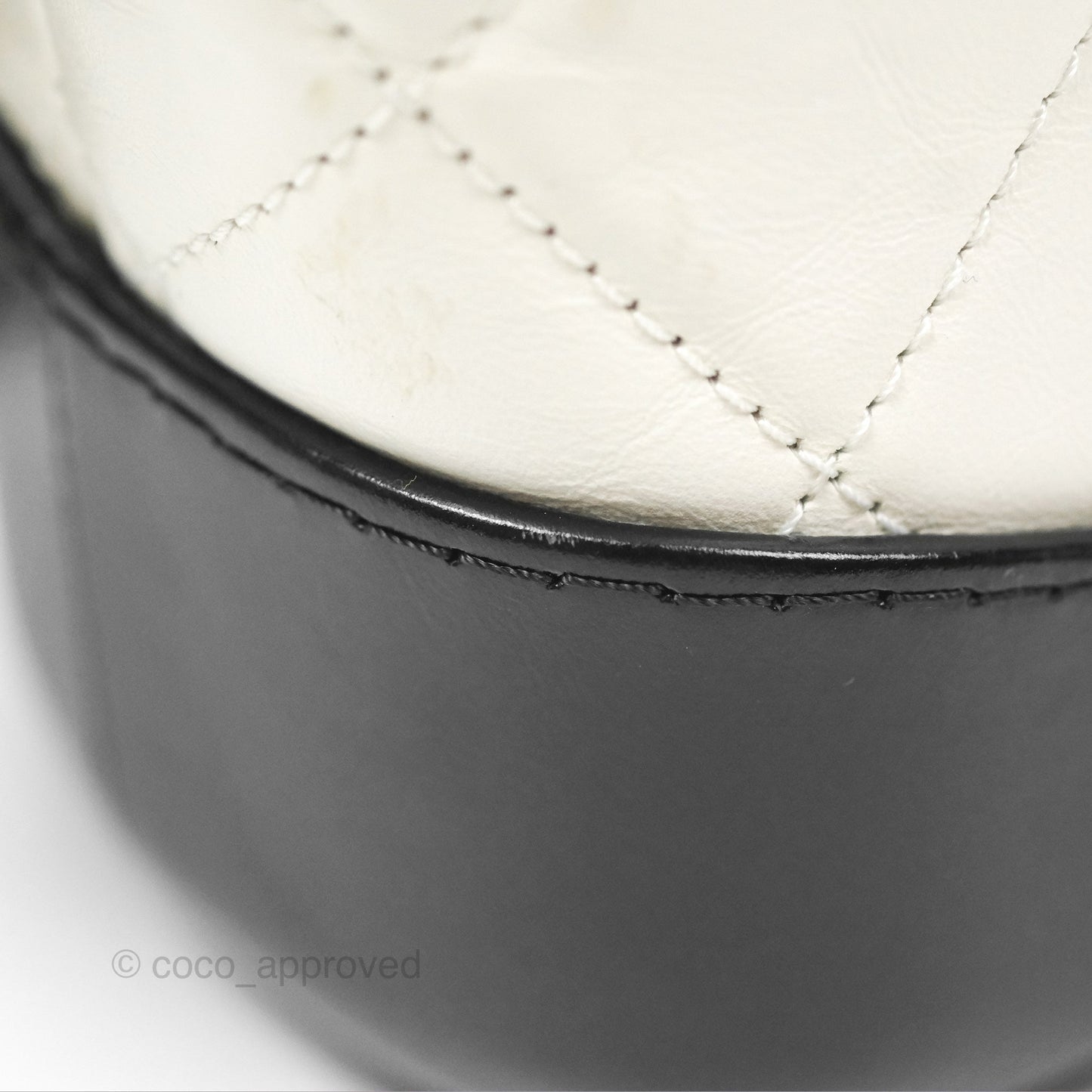 Chanel Small Gabrielle Hobo Quilted Black White Aged Calfskin
