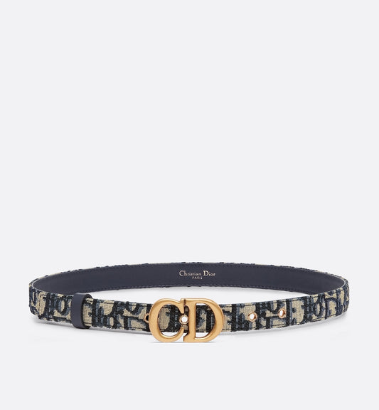 Saddle Belt Blue Luxury Dior Oblique Jacquard 20 mm