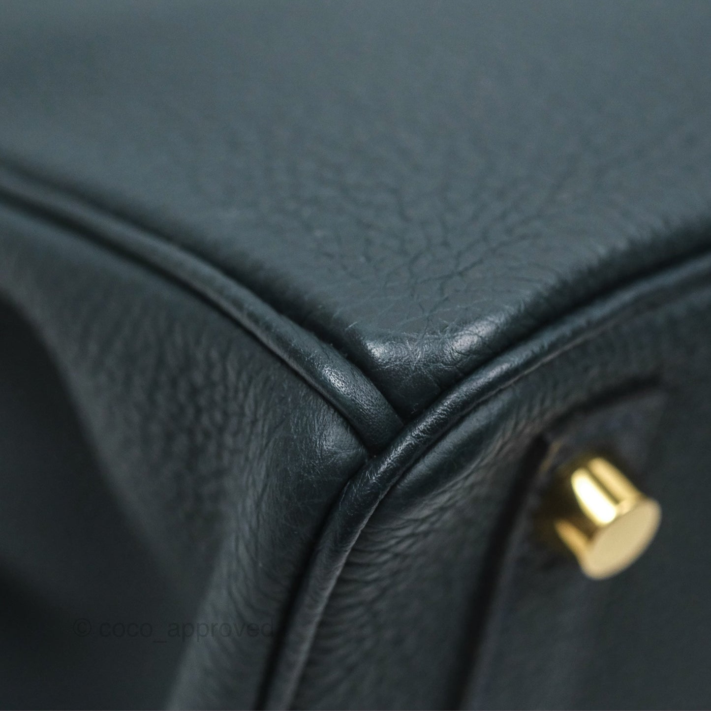Hermès Birkin 25 Retourne Vert Rousseau V0 Togo Gold Hardware