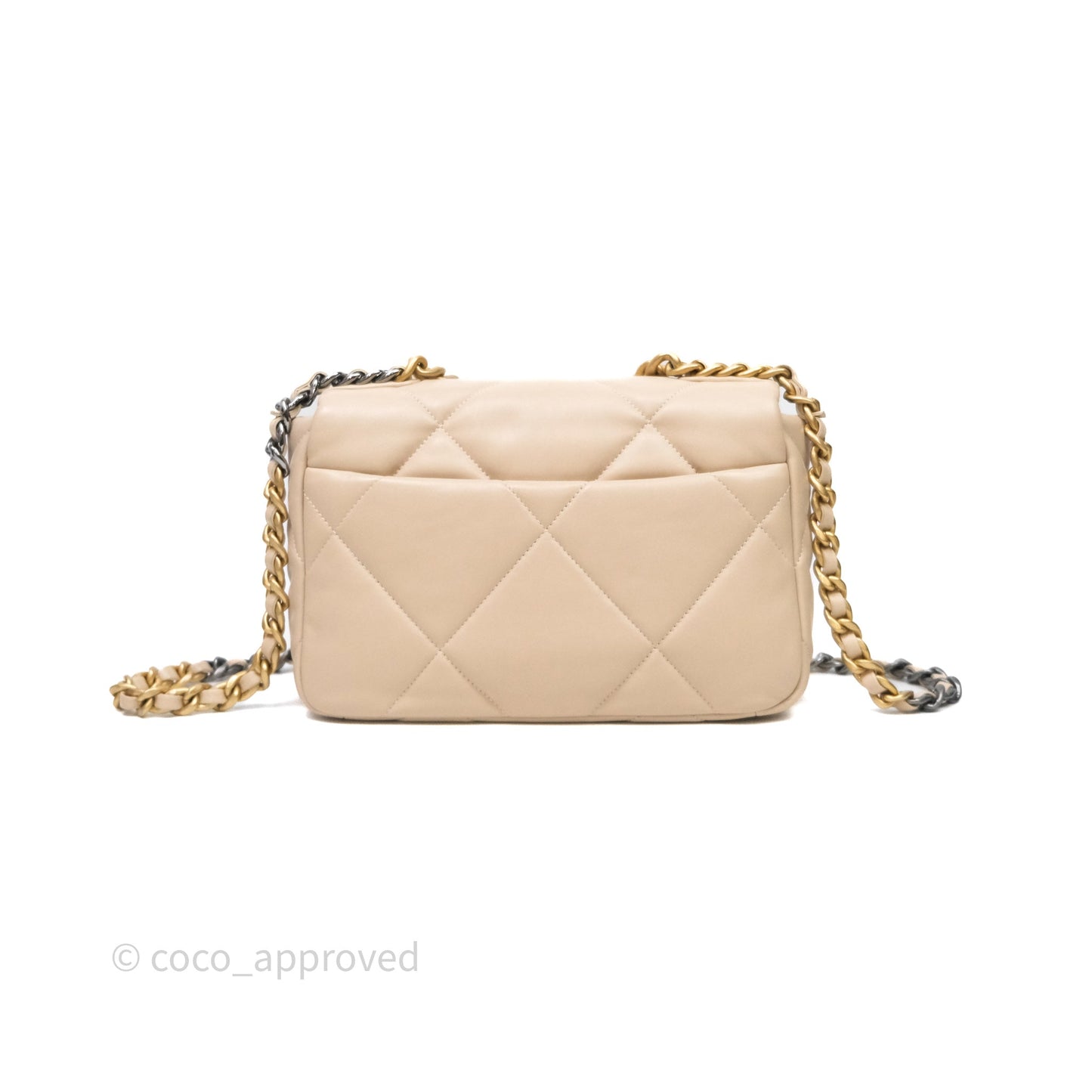 Chanel 19 Small Beige Lambskin Mixed Hardware