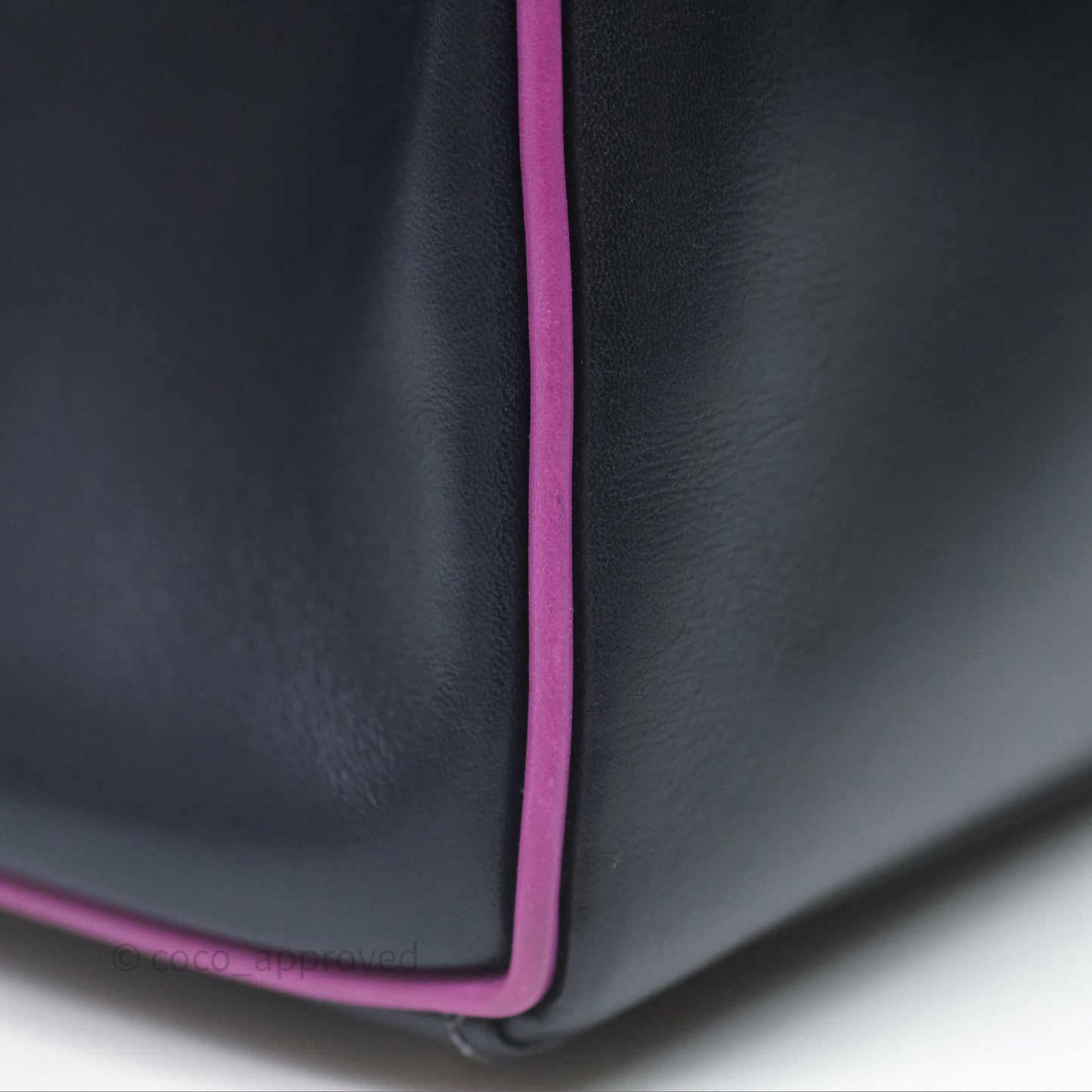 Hermès Vintage Kelly 32 Retourn Navy/Purple Box Leather Palladium Hardware