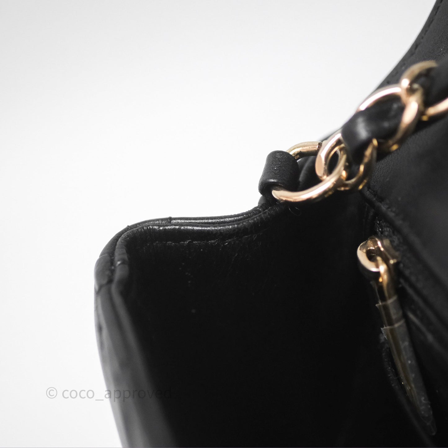 Chanel Mini Rectangular Chevron Black Lambskin Gold Hardware