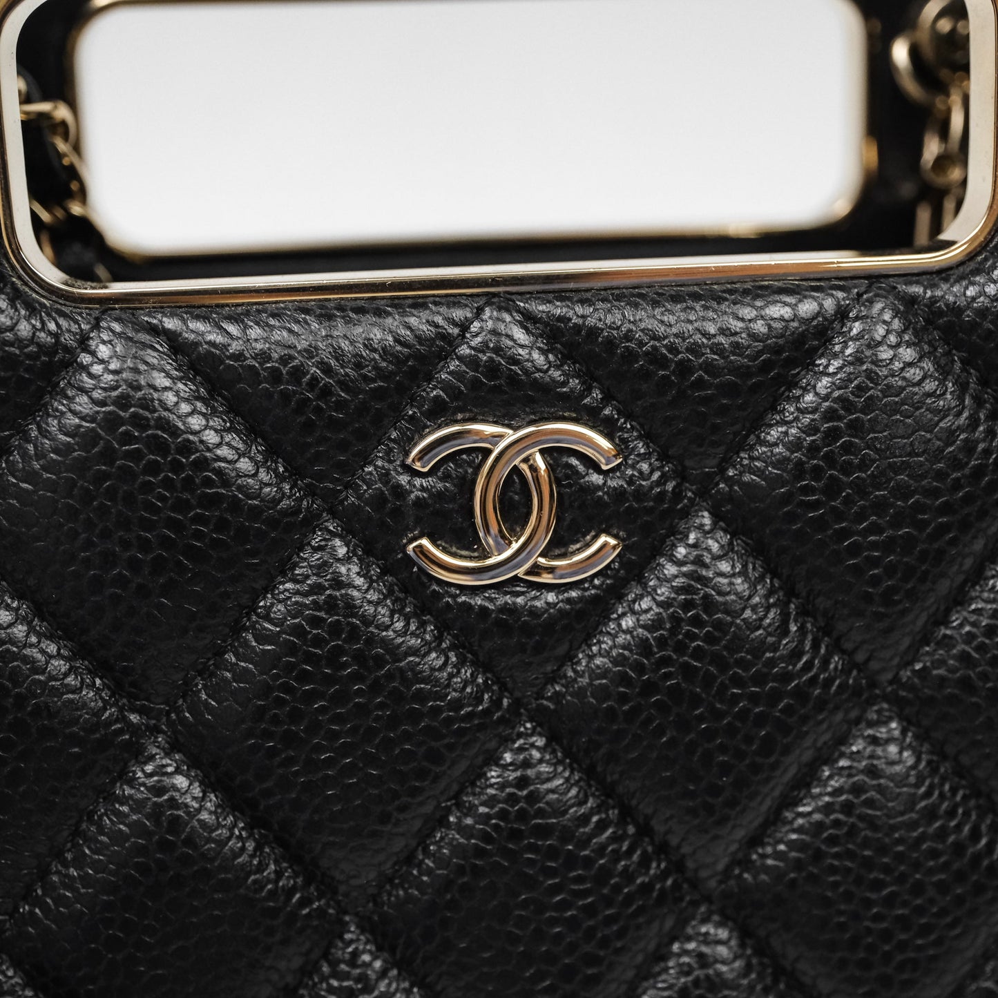 Chanel Evening Bag Caviar Black Gold Hardware