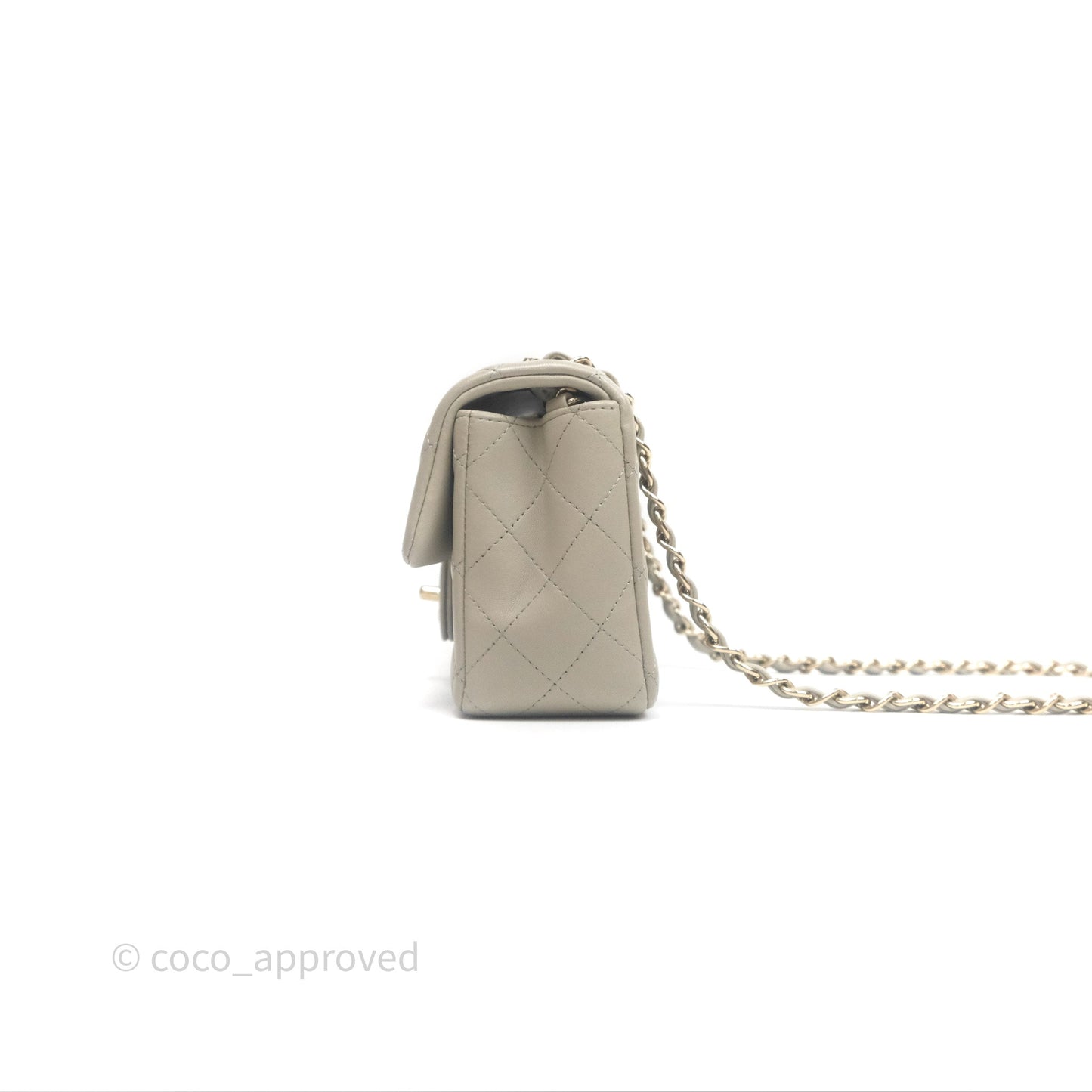 Chanel Mini Rectangular Quilted Sage Lambskin Gold Hardware