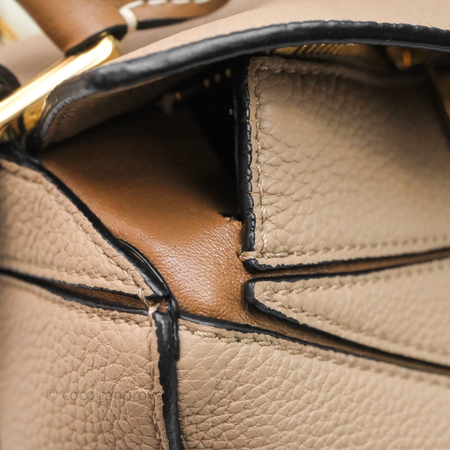 Loewe Medium Puzzle Bag Sand Mink Grained Calfskin