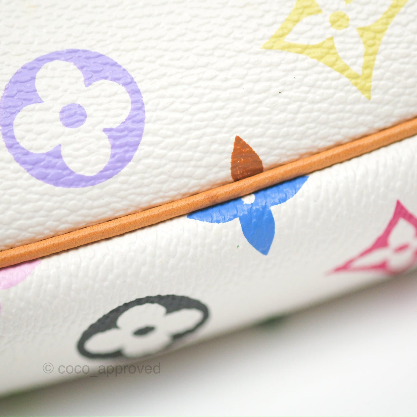 Louis Vuitton x Takashi Murakami Pochette White Rainbow Monogram