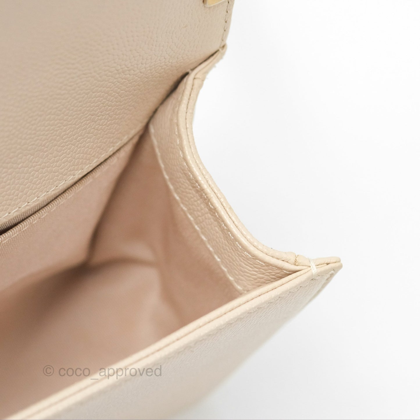Chanel Chevron Small Boy Cream Ivory Caviar Aged Gold Hardware