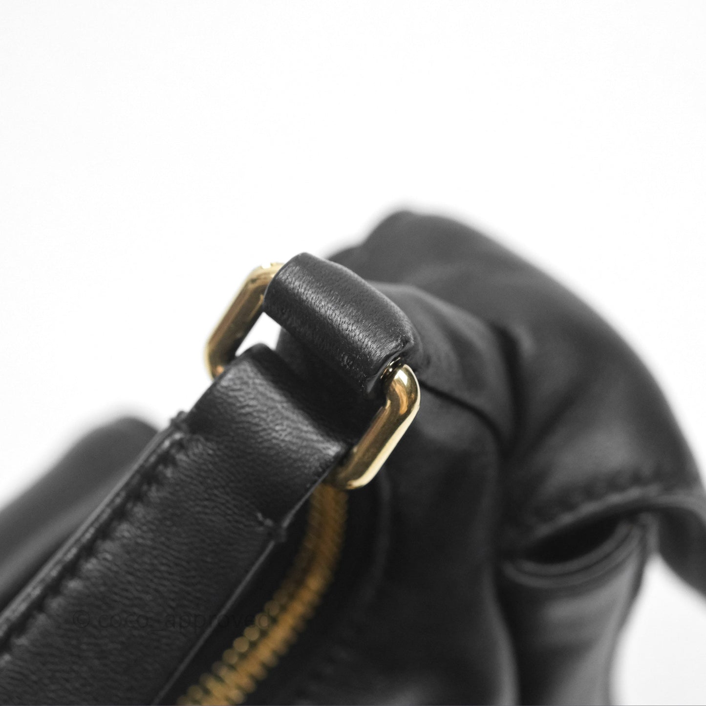 Miu Miu Nappa Leather Pocket Bag Black Lambskin Gold Hardware