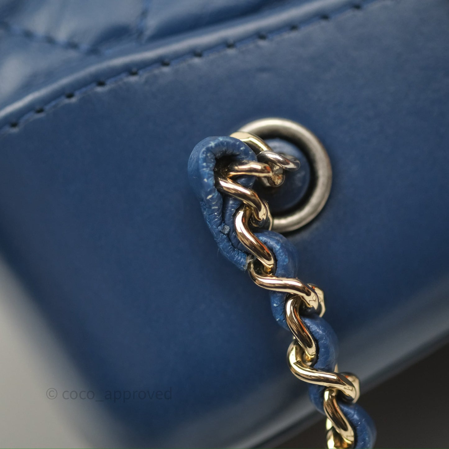 Chanel Small Gabrielle Backpack Blue Aged Calfskin