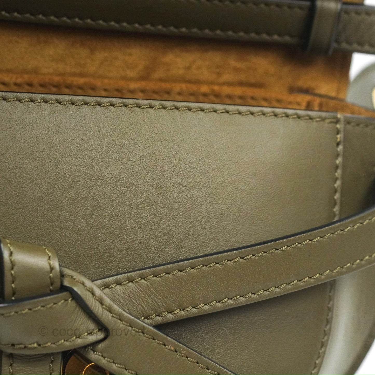 Loewe Mini Gate Dual Bag Soft Calfskin & Jacquard Strap Autumn Green
