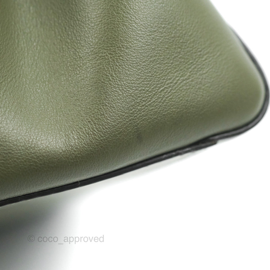 Fendi Mini Peekaboo Pocket Bag Olive Green Gold Hardware
