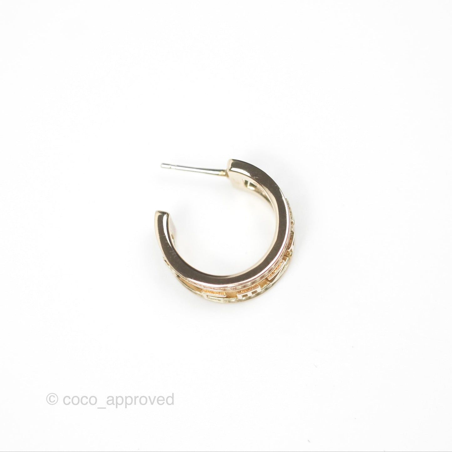 Chanel Logo Crystal Hoop Earrings Gold Hardware 21V