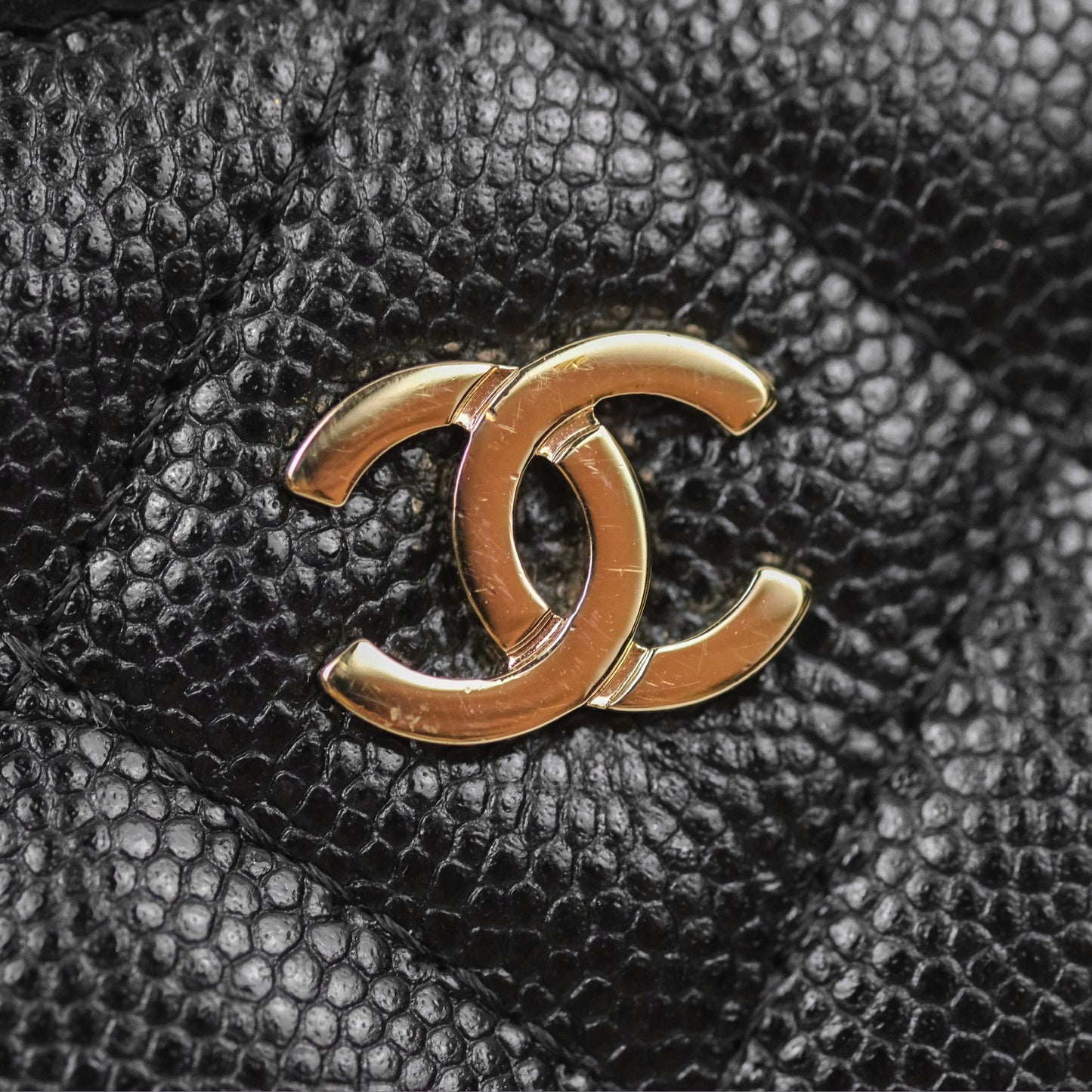 Chanel Vanity Rectangular Black Caviar Gold Hardware