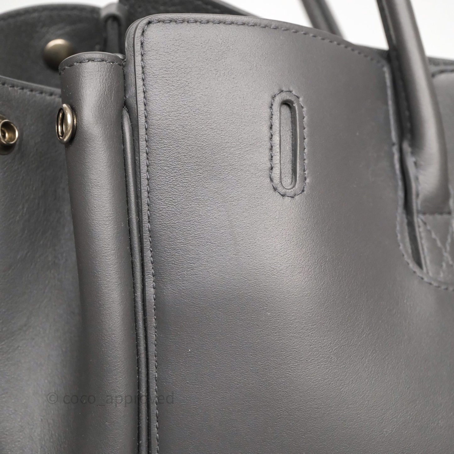 Balenciaga Small Bel Air Carry All Bag Grey Calfskin Silver Hardware