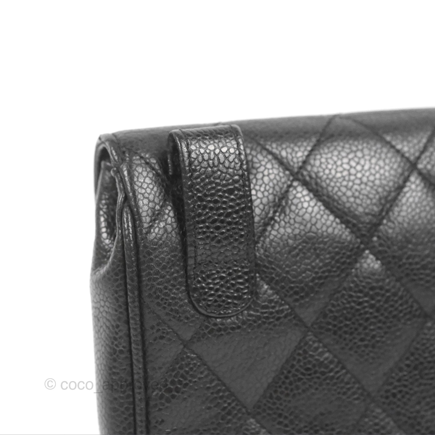 Chanel Vintage Belt Bag Quilted Black Caviar 24K Gold Hardware