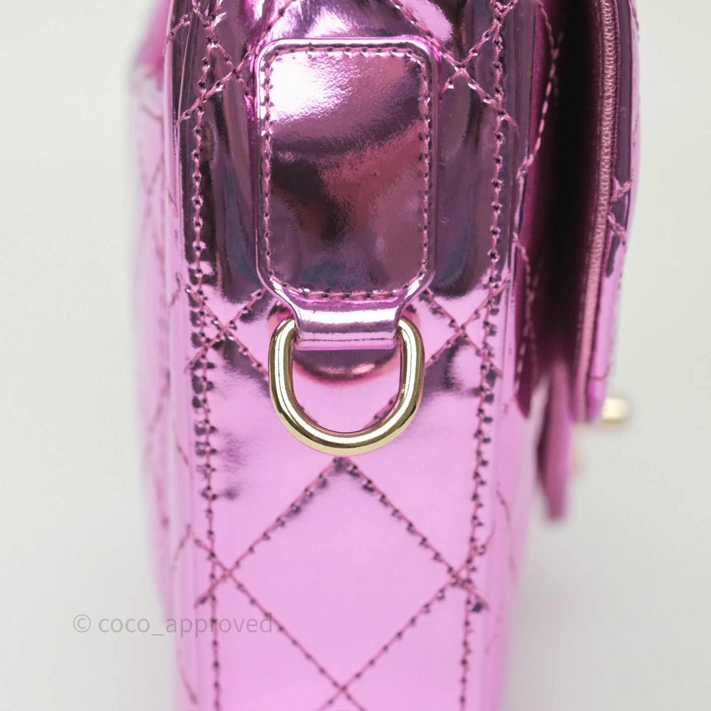 Chanel Hollywood Boulevard Flap with Star Coin Purse Lilac Pink Metallic Mirror Calfskin 24C