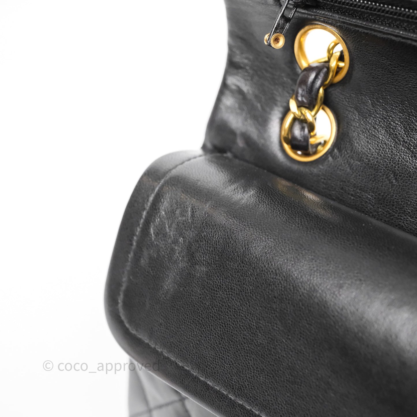 Chanel Vintage Small Classic Flap Black Lambskin 24K Gold Hardware