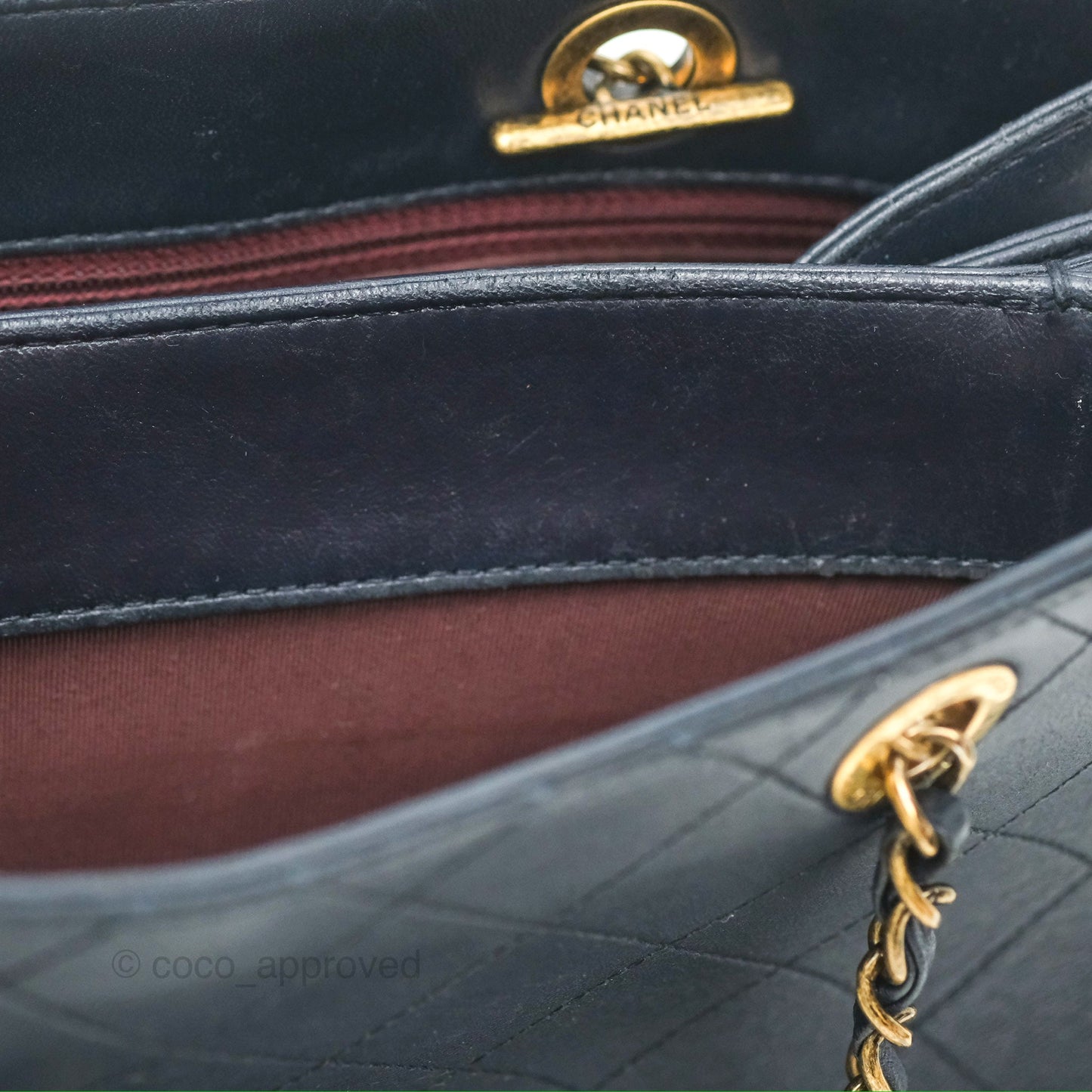 Chanel Medium Around The Corner Shopping Tote Navy Lambskin