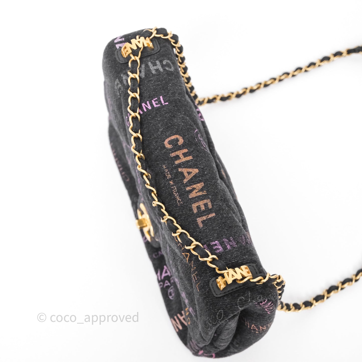 Chanel Large Denim Mood Flap Quilted Black Multicolor