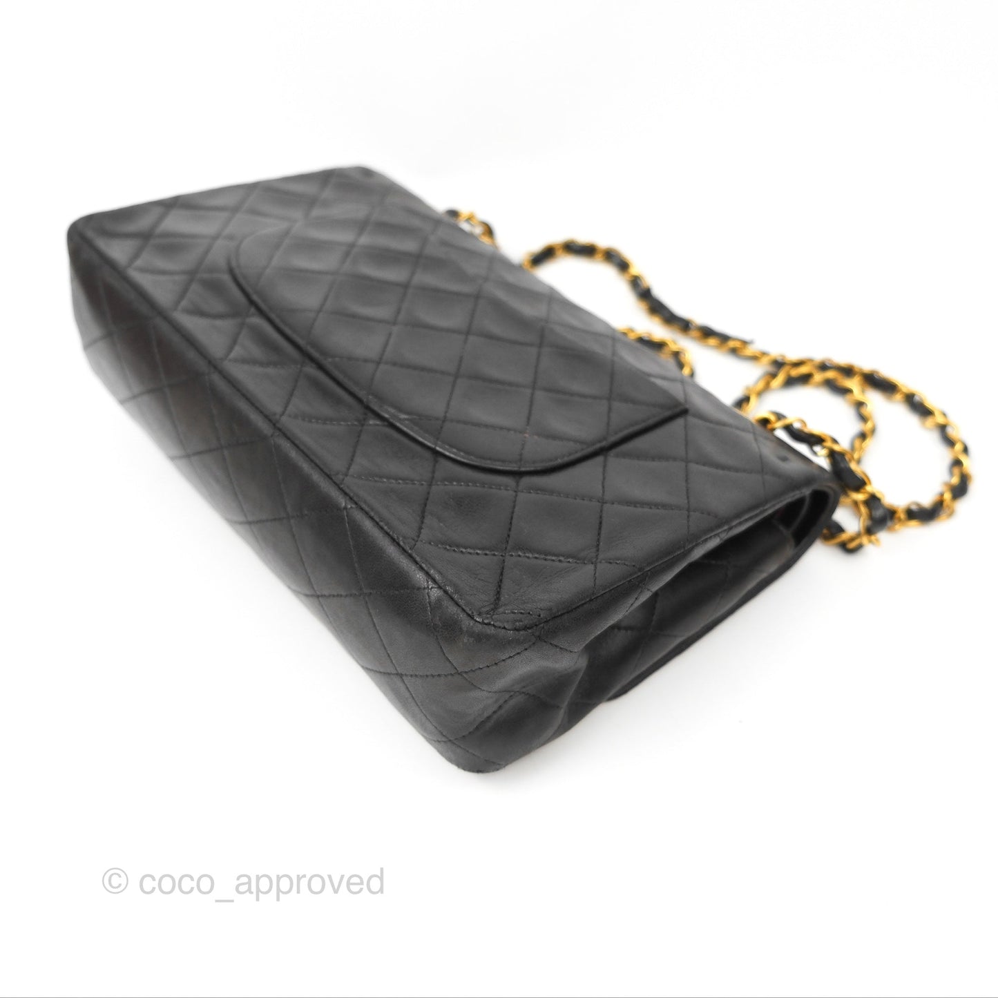Chanel Classic Vintage Medium Flap Black Lambskin 24K Gold Hardware