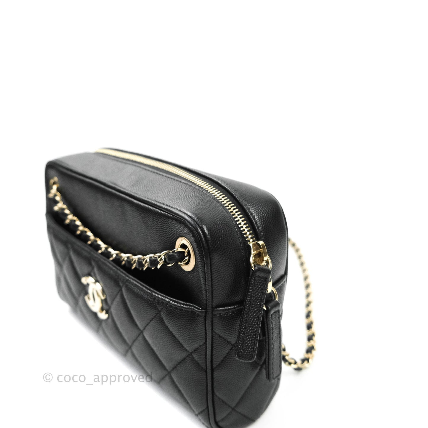Chanel Camera Bag With Detachable Pouch Black Caviar Gold Hardware