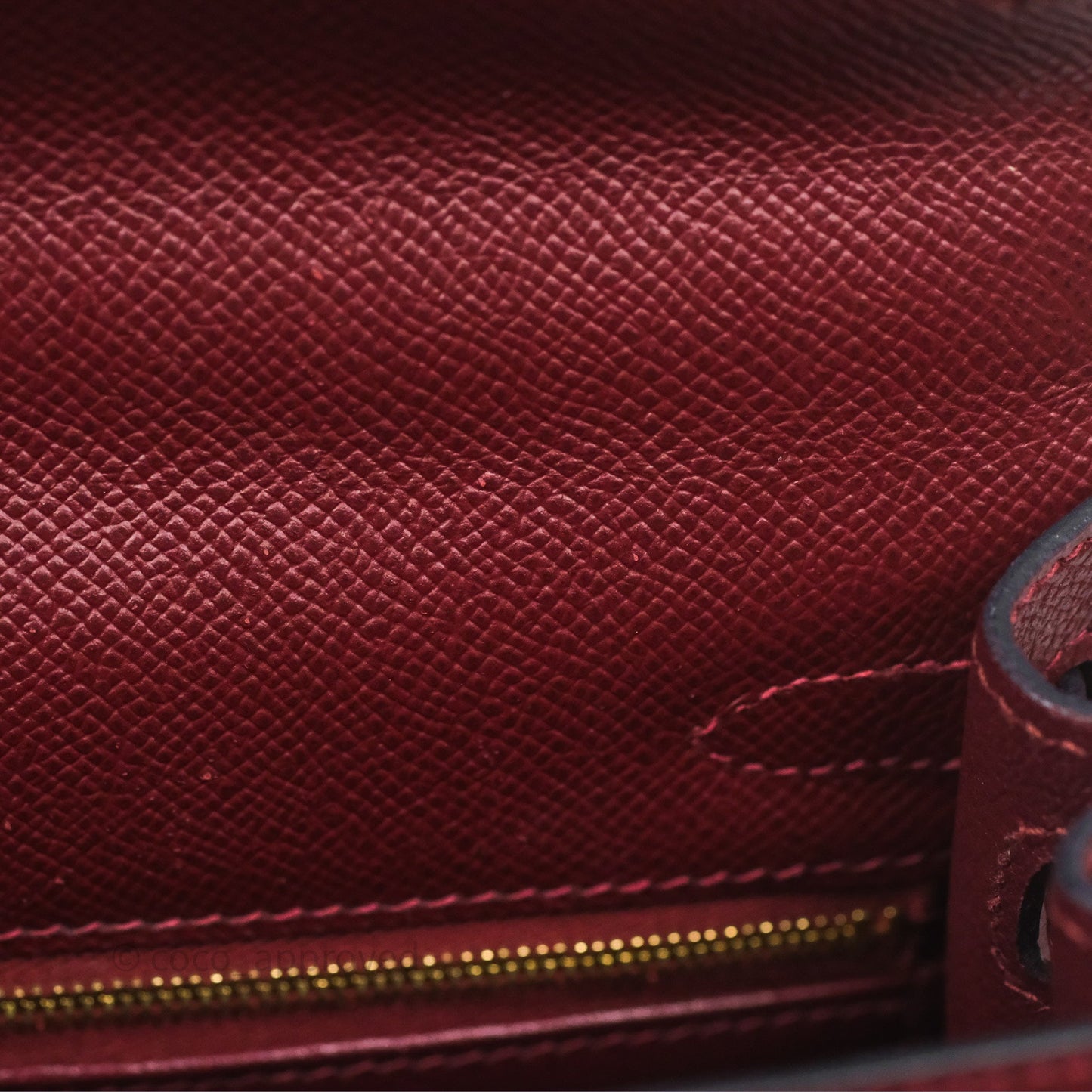 Hermès Sellier Kelly 25 Rouge H Epsom Gold Hardware